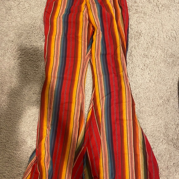 Women’s L&B Striped Bell Bottom Pants - Size M - Picture 2 of 4